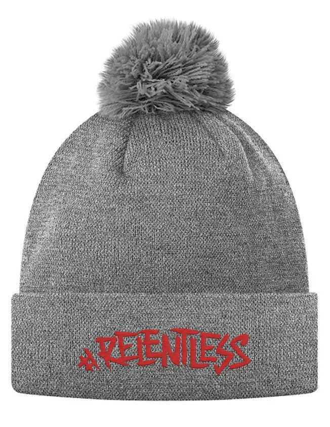 #Relentless Pom Pom Knit Cap