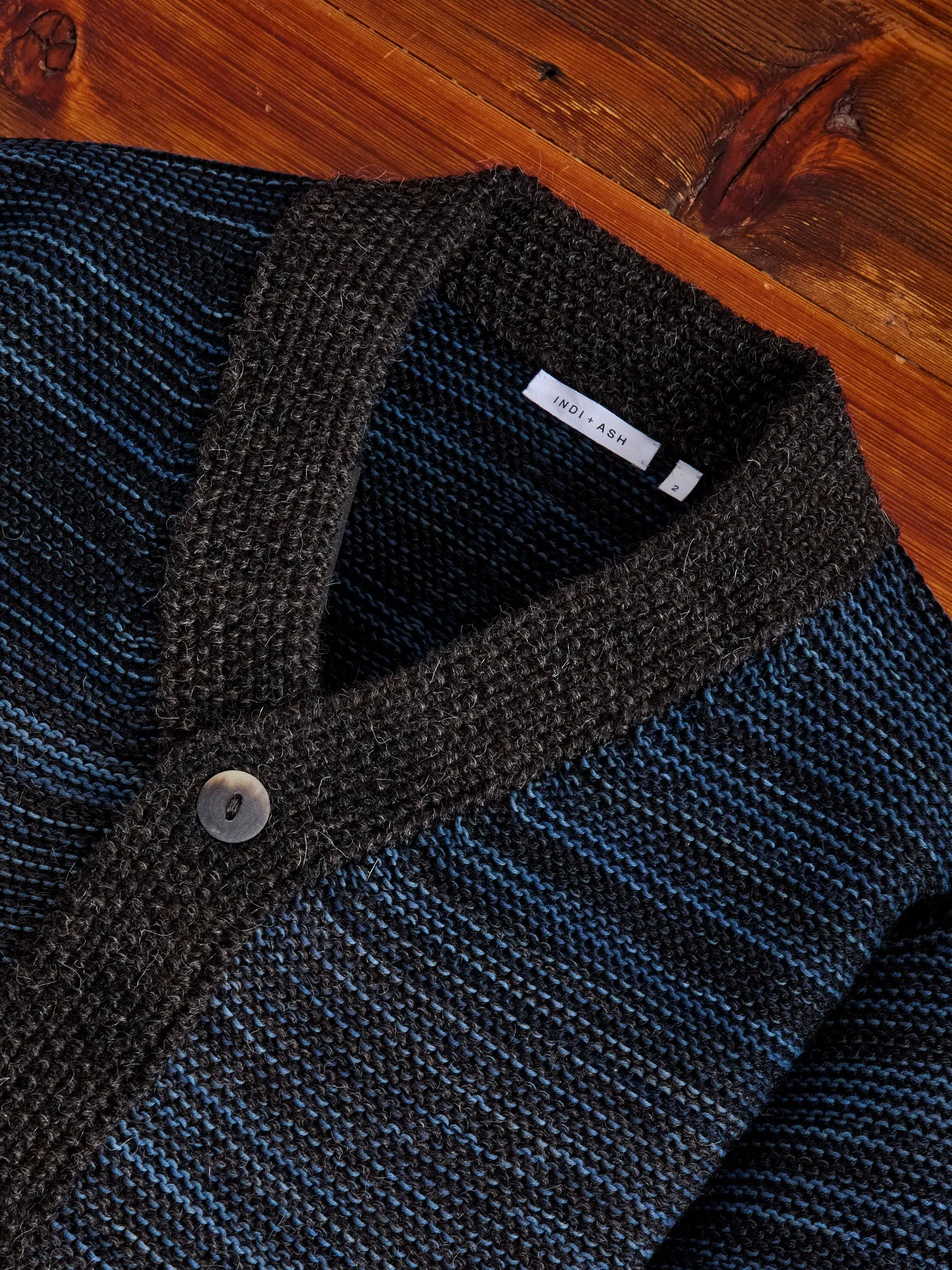 Ren Alpaca Cardigan in Black Dark Indigo