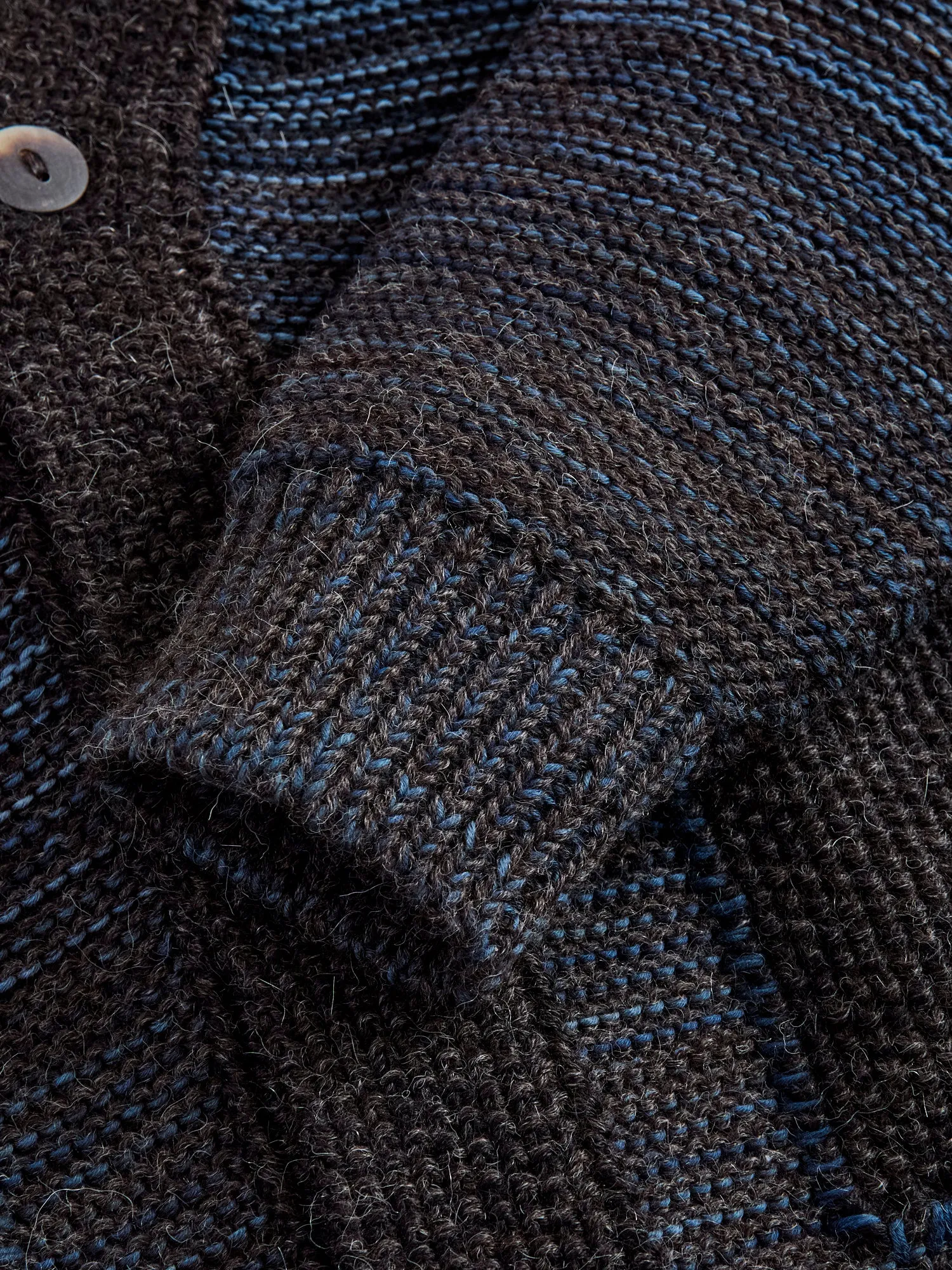 Ren Alpaca Cardigan in Black Dark Indigo