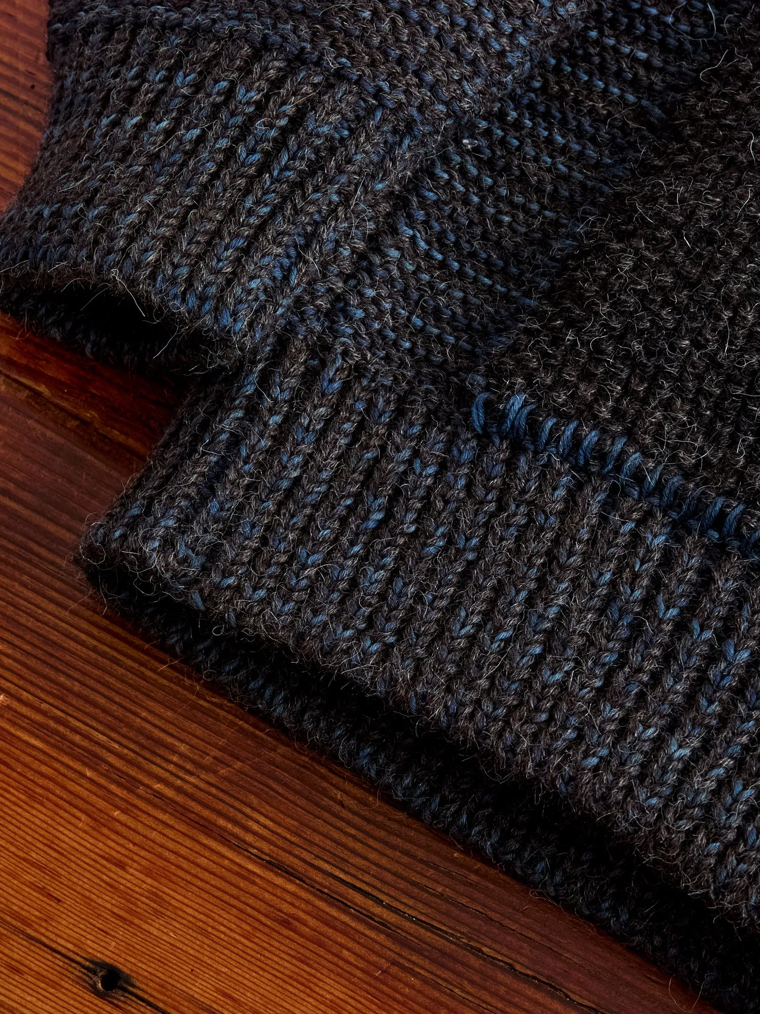 Ren Alpaca Cardigan in Black Dark Indigo