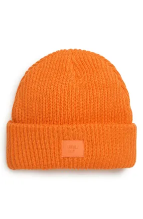 Ribbed Beanie Hat - Tangerine