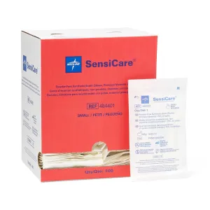 SensiCare Sterile Powder-Free Stretch Vinyl Exam Gloves, Singles, Small (box of 100)