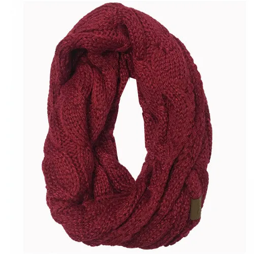 SF-800 Metallic Burgundy Infinity Scarf