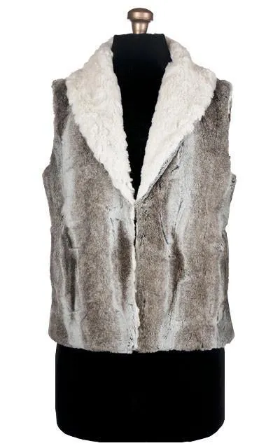 Shawl Collar Vest - Luxury Faux Fur in Birch with Assorted Faux Fur