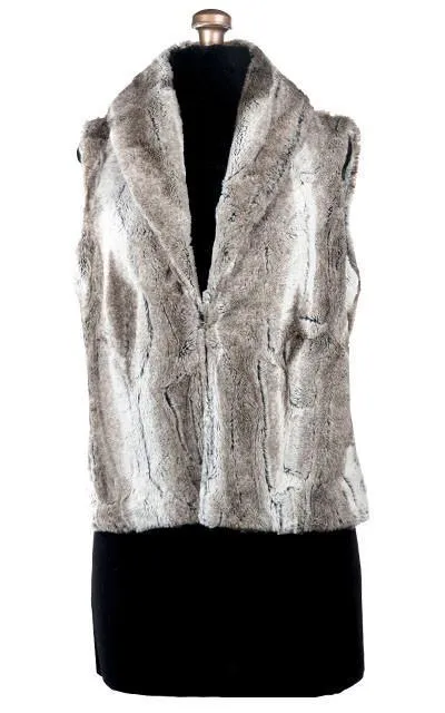 Shawl Collar Vest - Luxury Faux Fur in Birch with Assorted Faux Fur