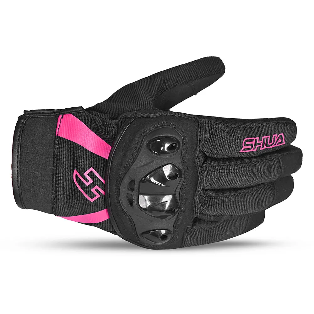 Shua Shot Lady Black Pink Motorcuycle Gloves