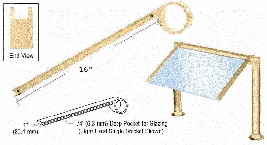 Single-Faced Sneeze Guard Bracket-left