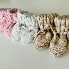 Speckled Knit Booties