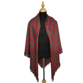 Stewart Black Modern Light Weight Tartan Shawl