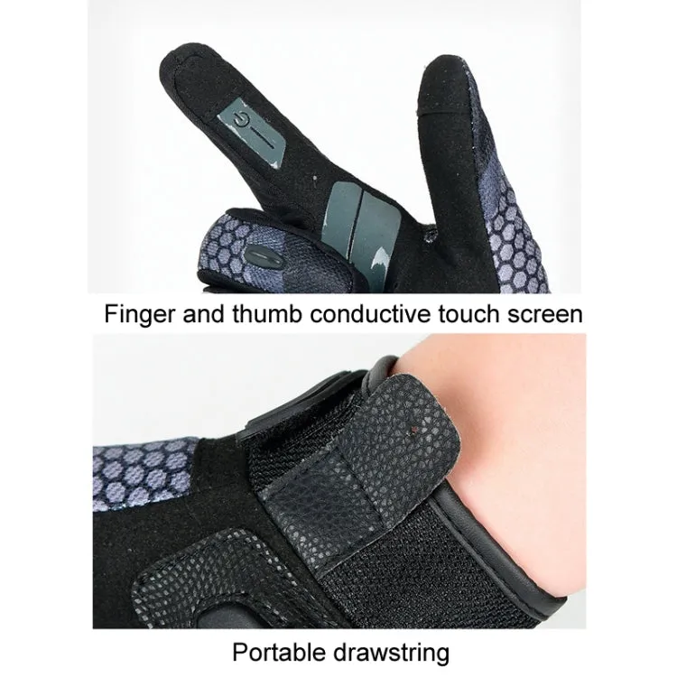 SULAITE Motorcycle Anti-fall Touch Screen Breathable Mesh Cycling Gloves, Size: M(Black Green)