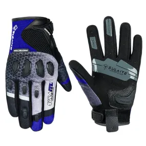 SULAITE Motorcycle Anti-fall Touch Screen Breathable Mesh Cycling Gloves, Size: XXL(Black Blue)