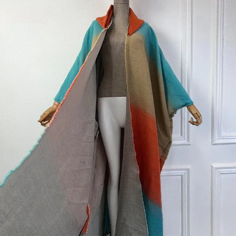 TEEK - Warm Hooded Kaftan Shawl Dress