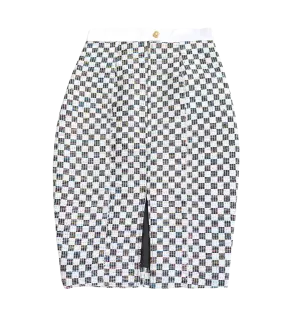 The Akissi III black-and-white fully lined and structured skirt