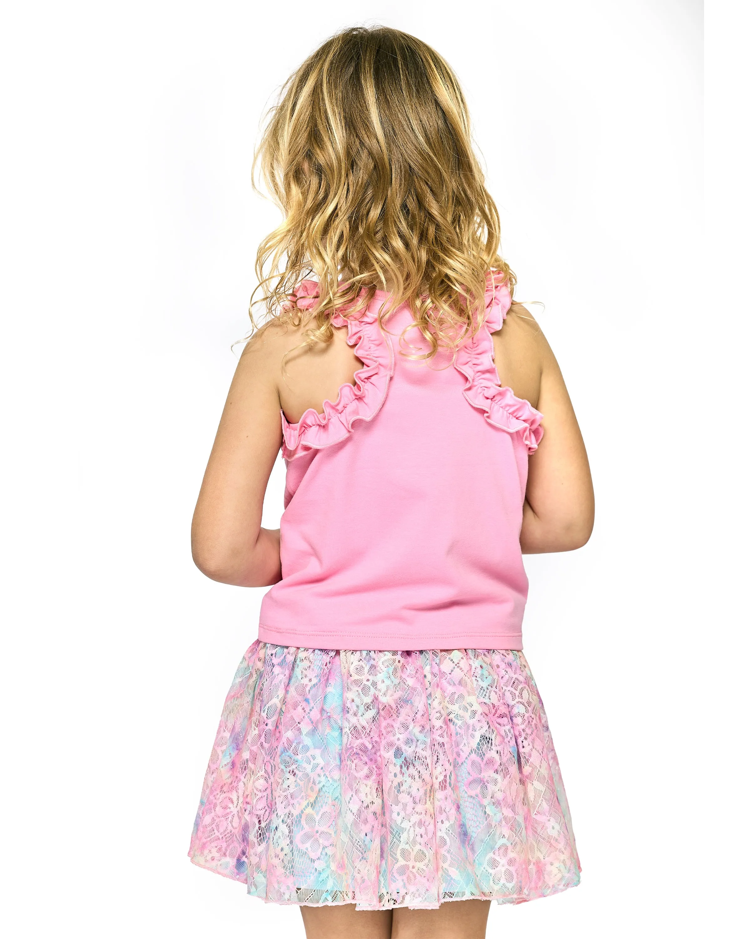 Toddler l Little Girl’s Lace Pastel Tie Dye Skirt