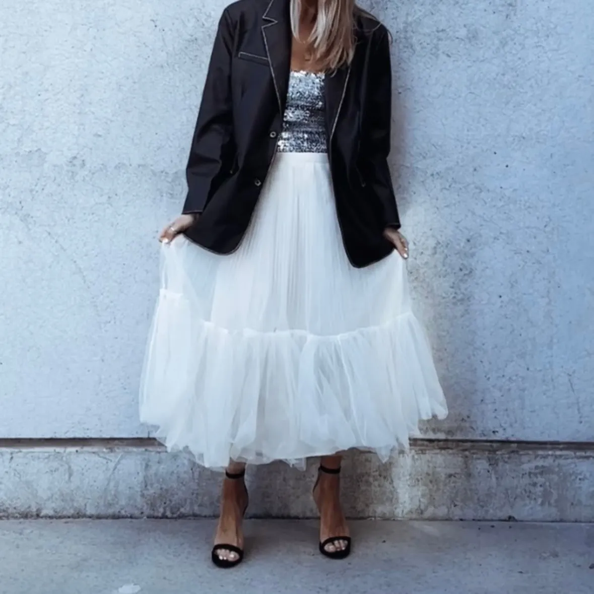 Toulouse VINTAGE WHITE tulle skirt