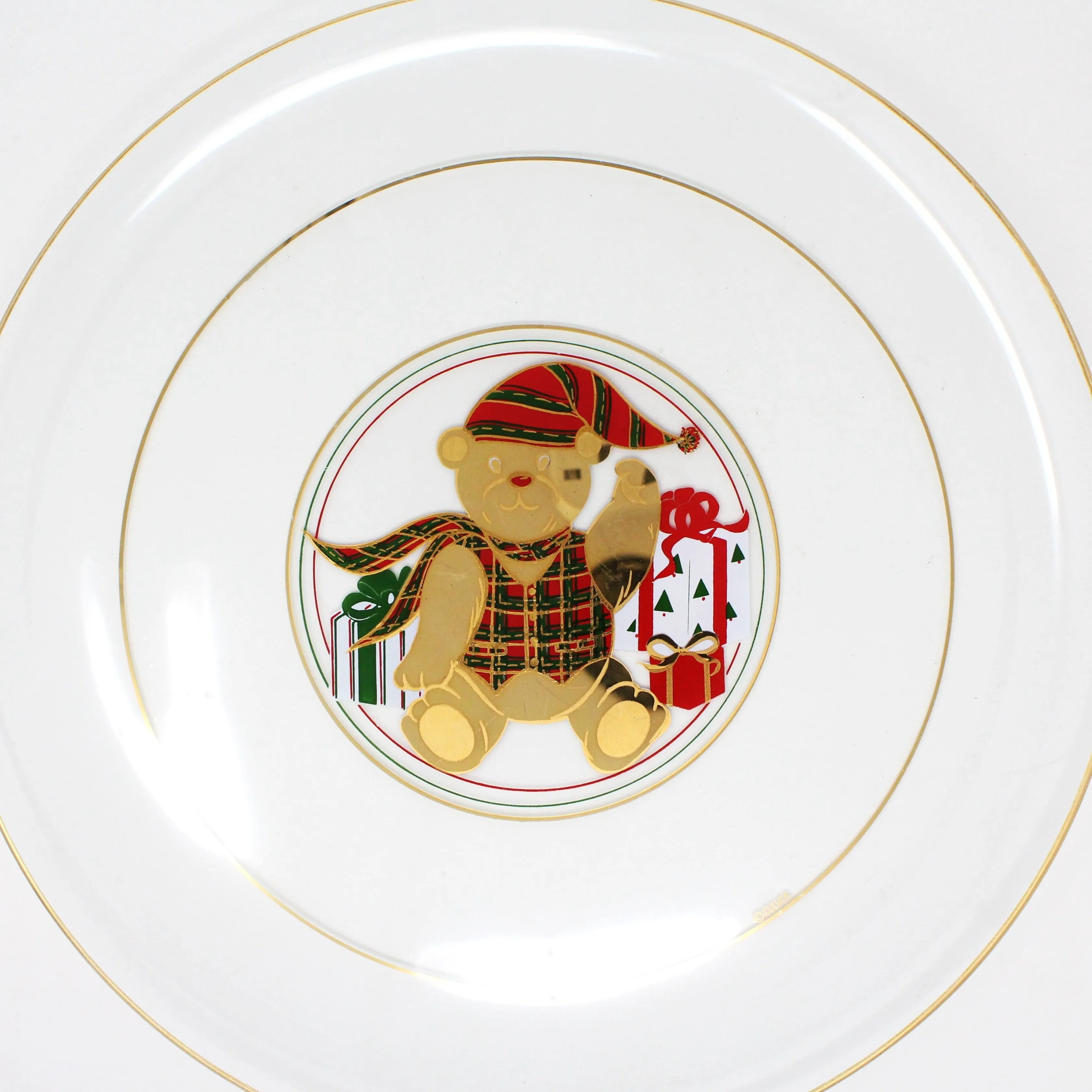 Tray, Culver, Christmas Yule Teddy Bear, Serving Tray / Plate, Vintage