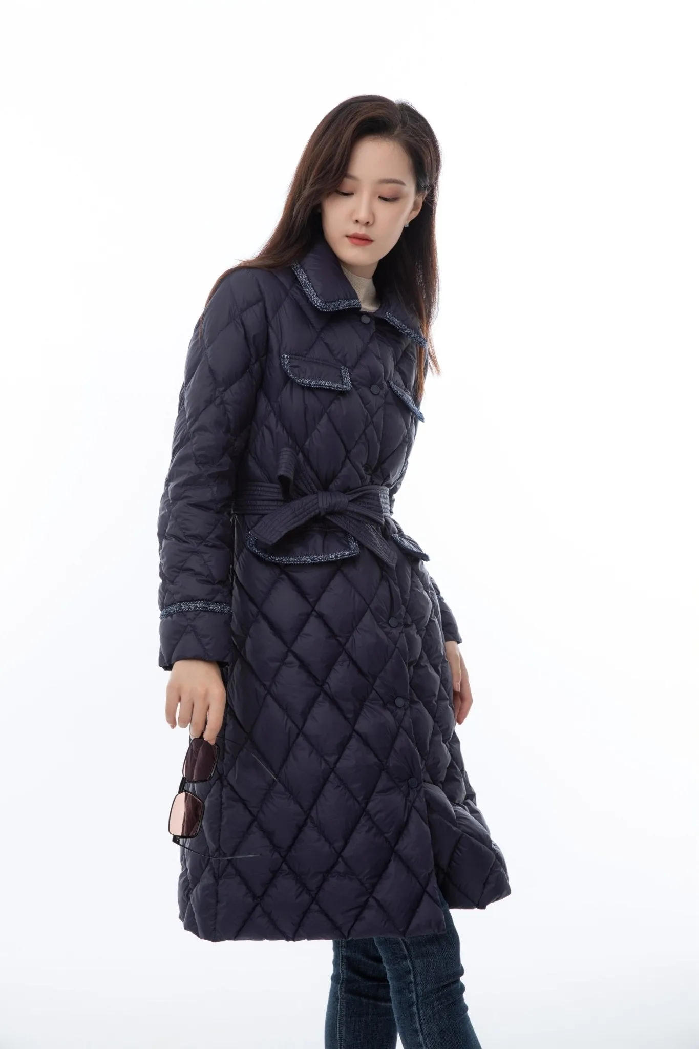 Twilight Blue Long Down Jacket