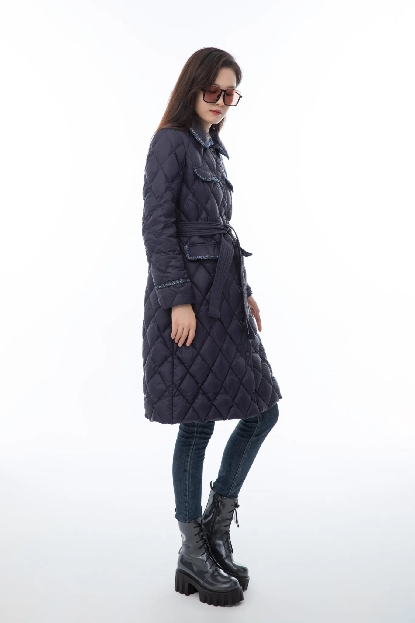 Twilight Blue Long Down Jacket