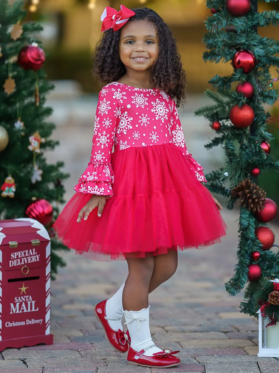 Twirls In Winter Snowflakes Tutu Dress