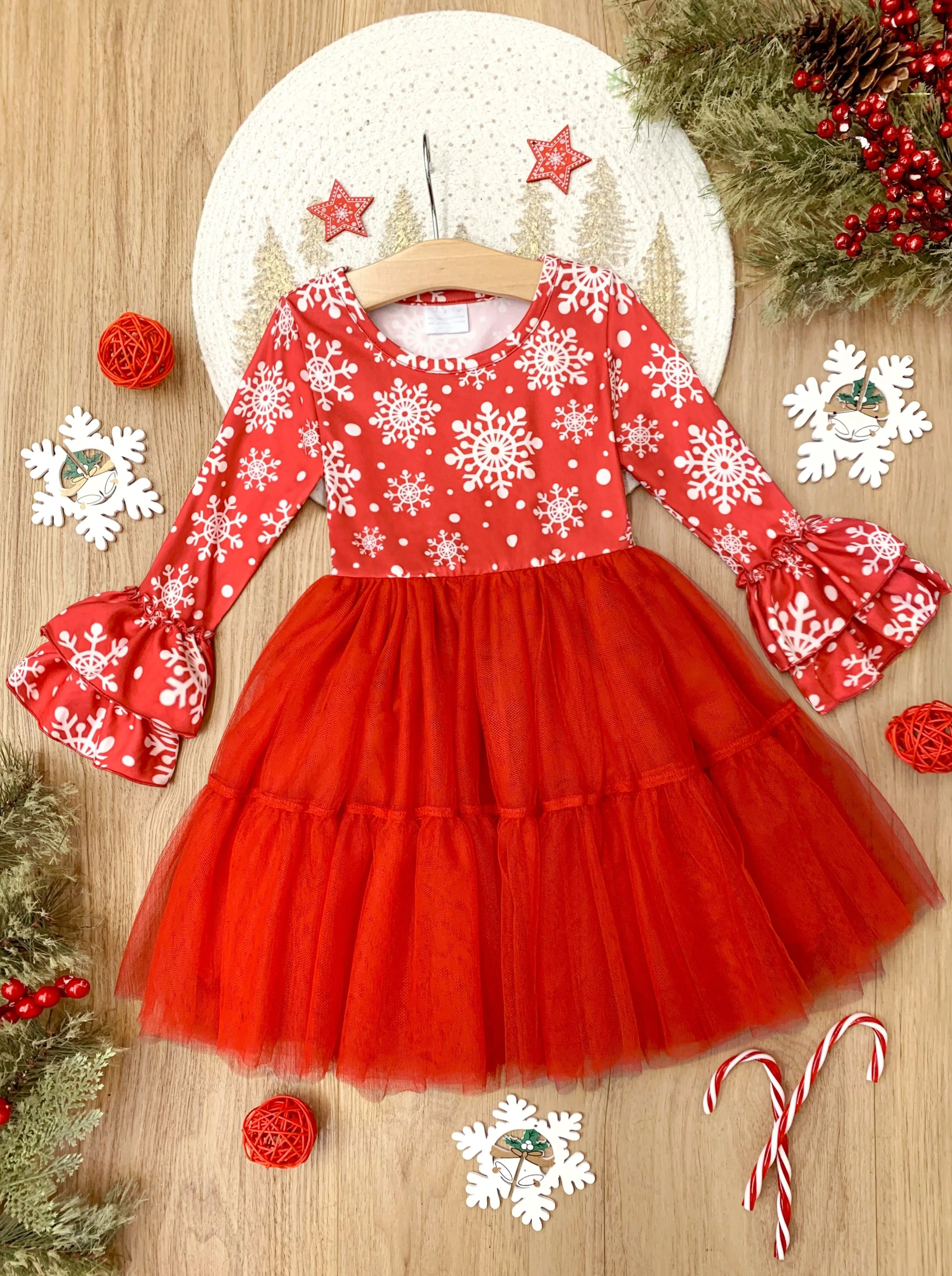 Twirls In Winter Snowflakes Tutu Dress