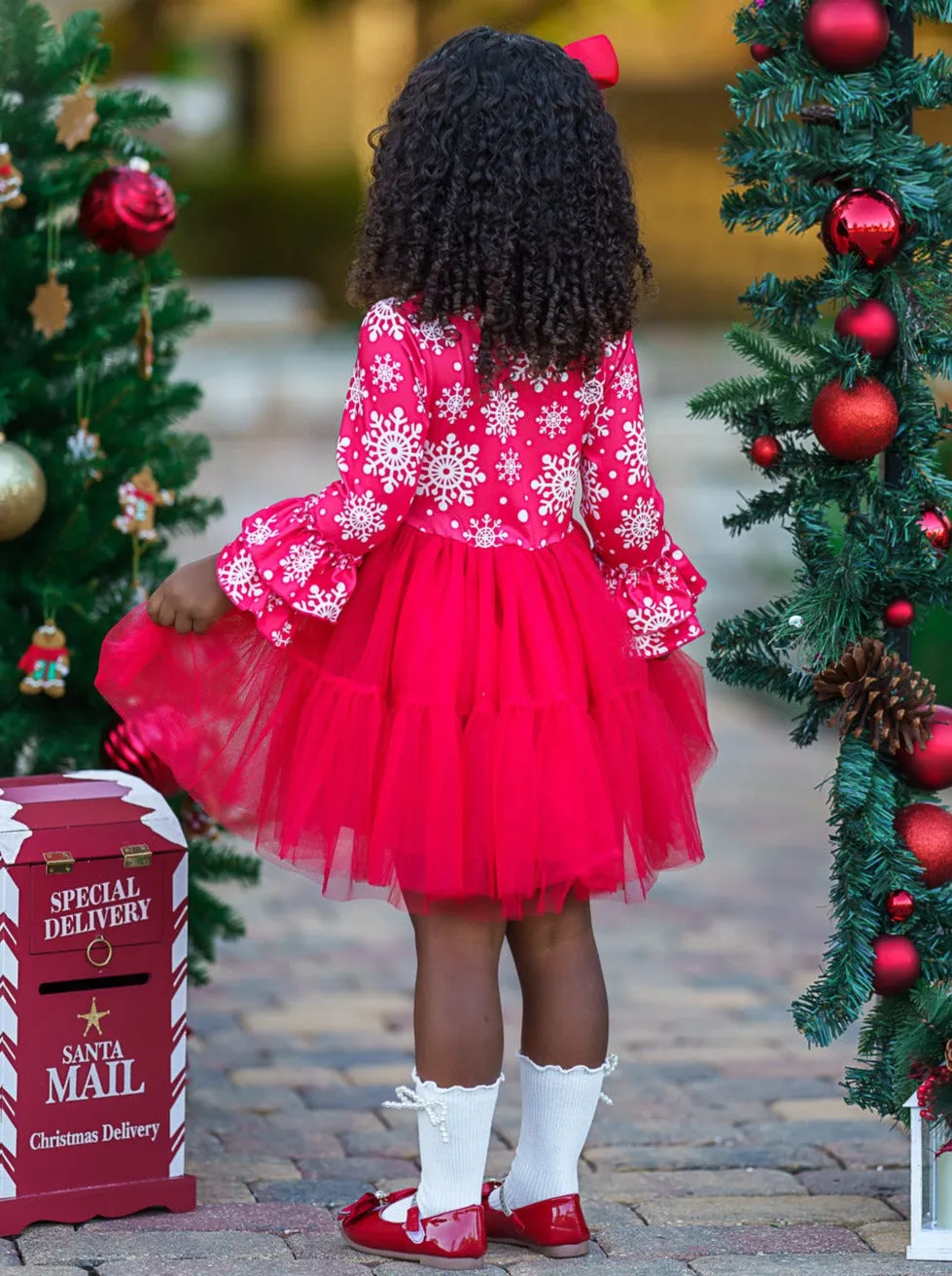 Twirls In Winter Snowflakes Tutu Dress