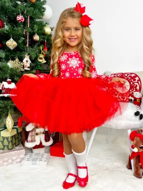 Twirls In Winter Snowflakes Tutu Dress