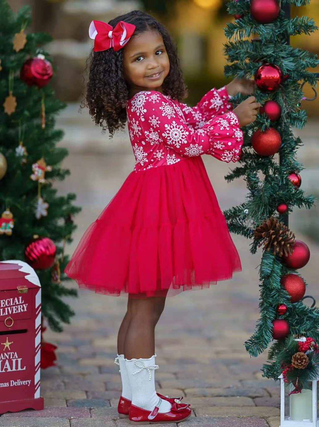 Twirls In Winter Snowflakes Tutu Dress