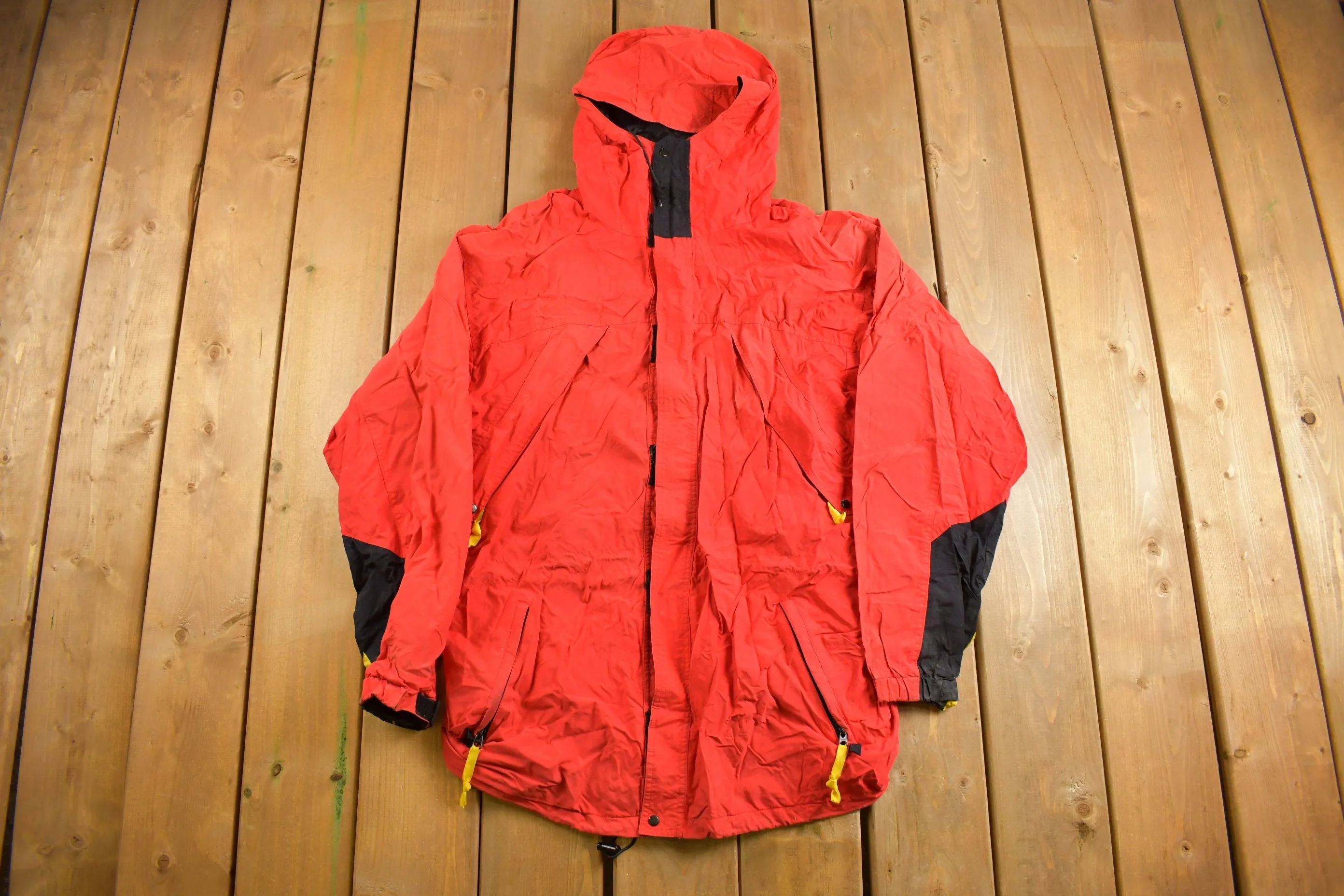 Vintage 1990s Blank Red Windbreaker Jacket