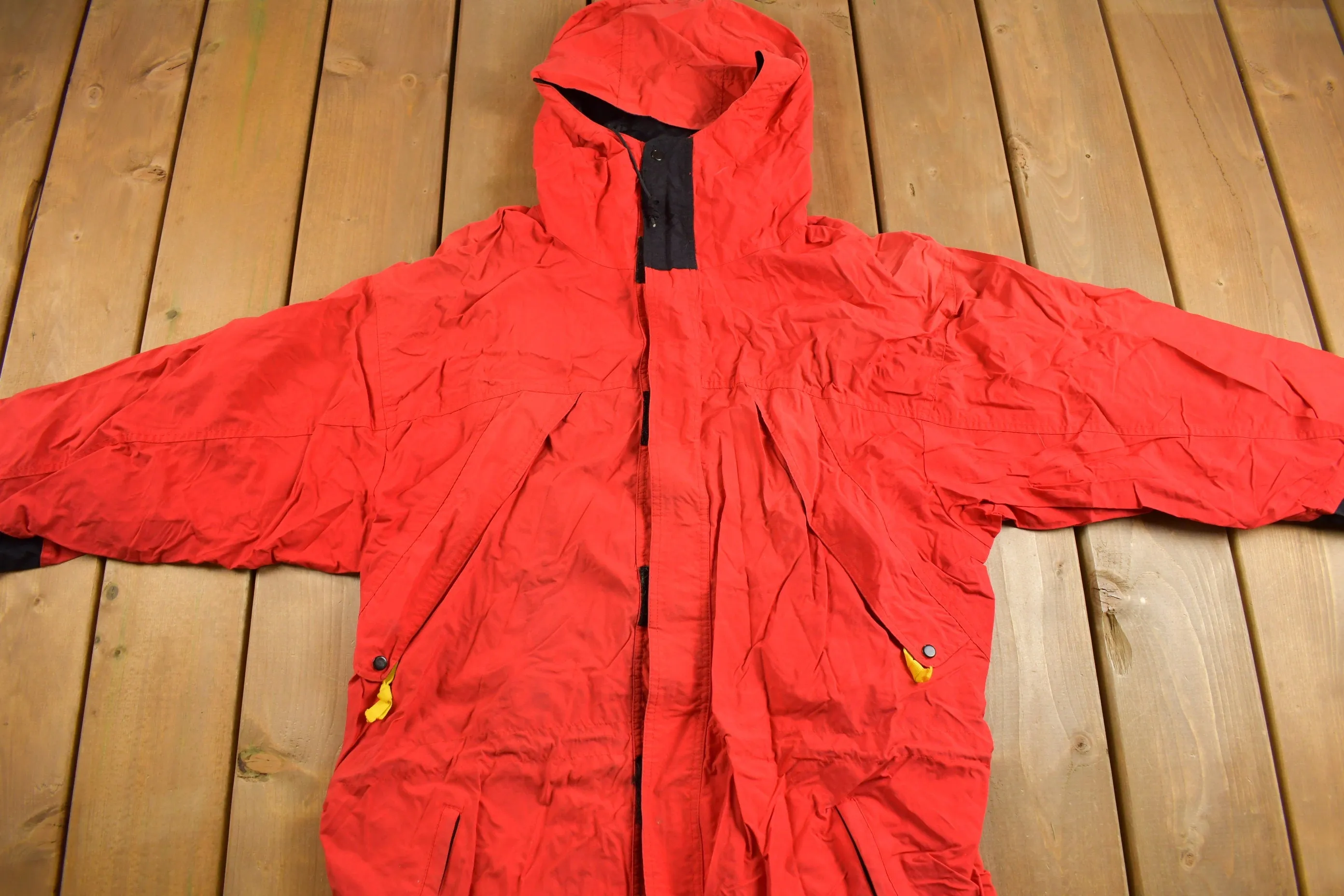 Vintage 1990s Blank Red Windbreaker Jacket