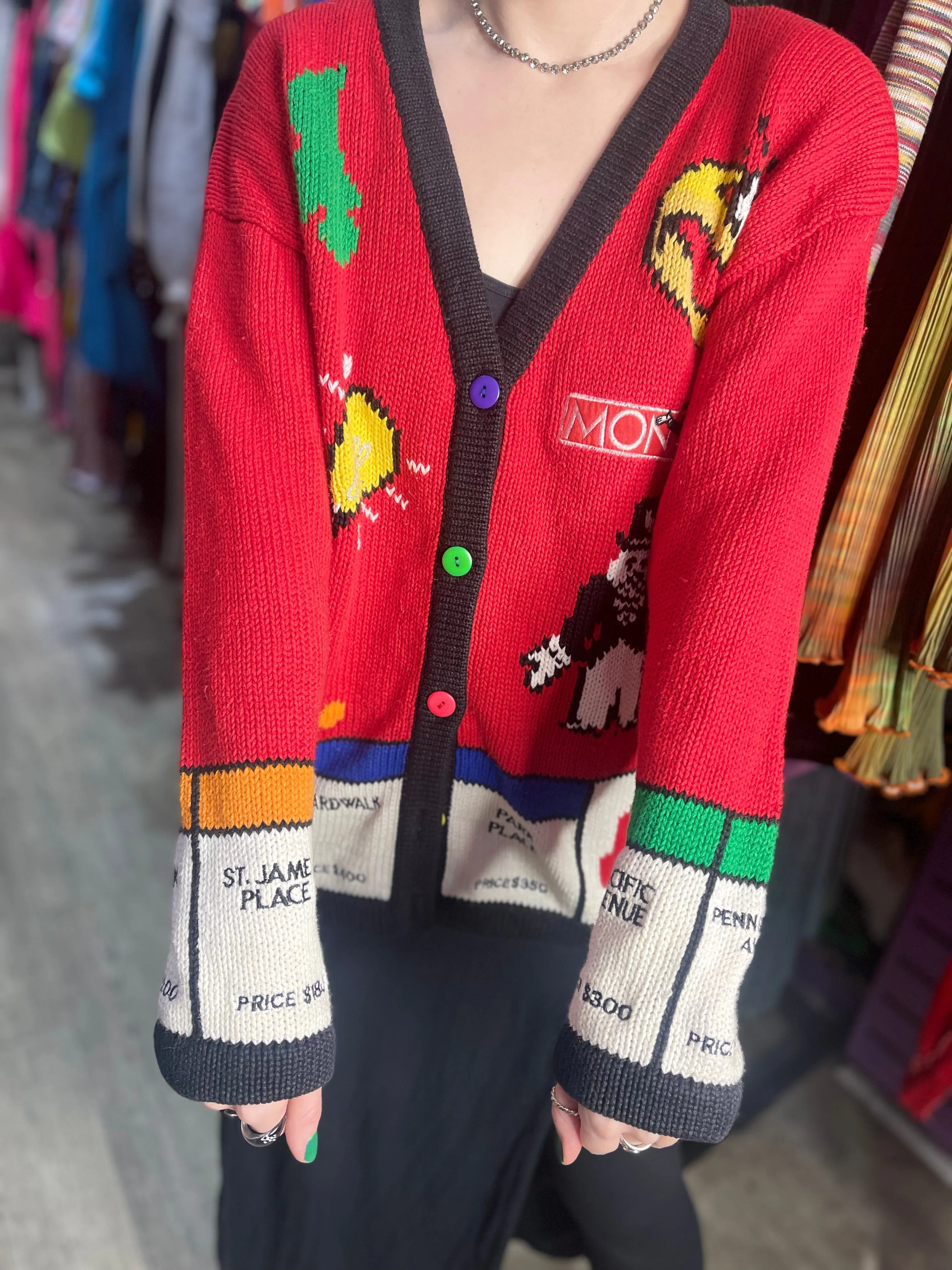 Vintage 90s Monopoly Cardigan