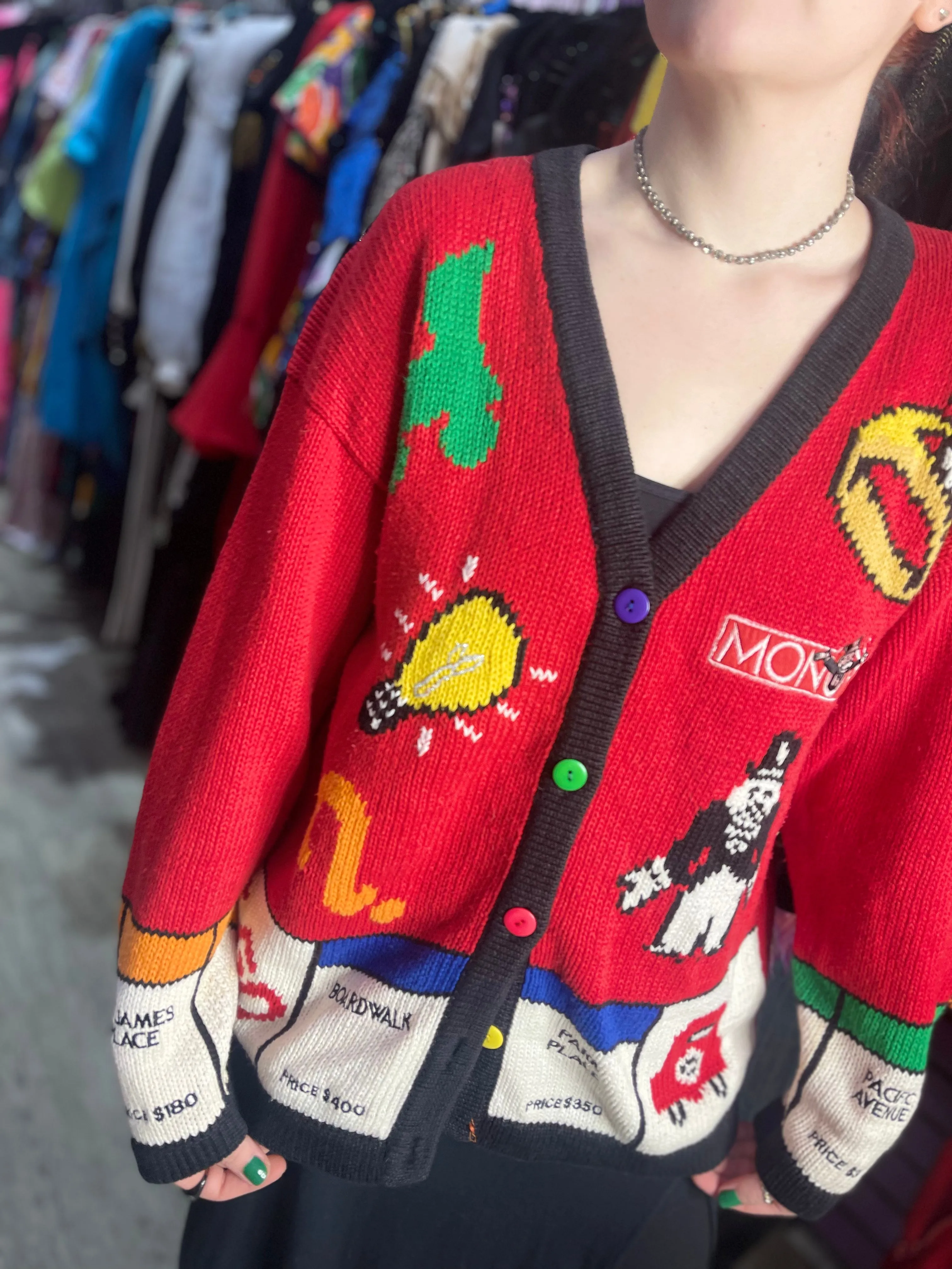 Vintage 90s Monopoly Cardigan