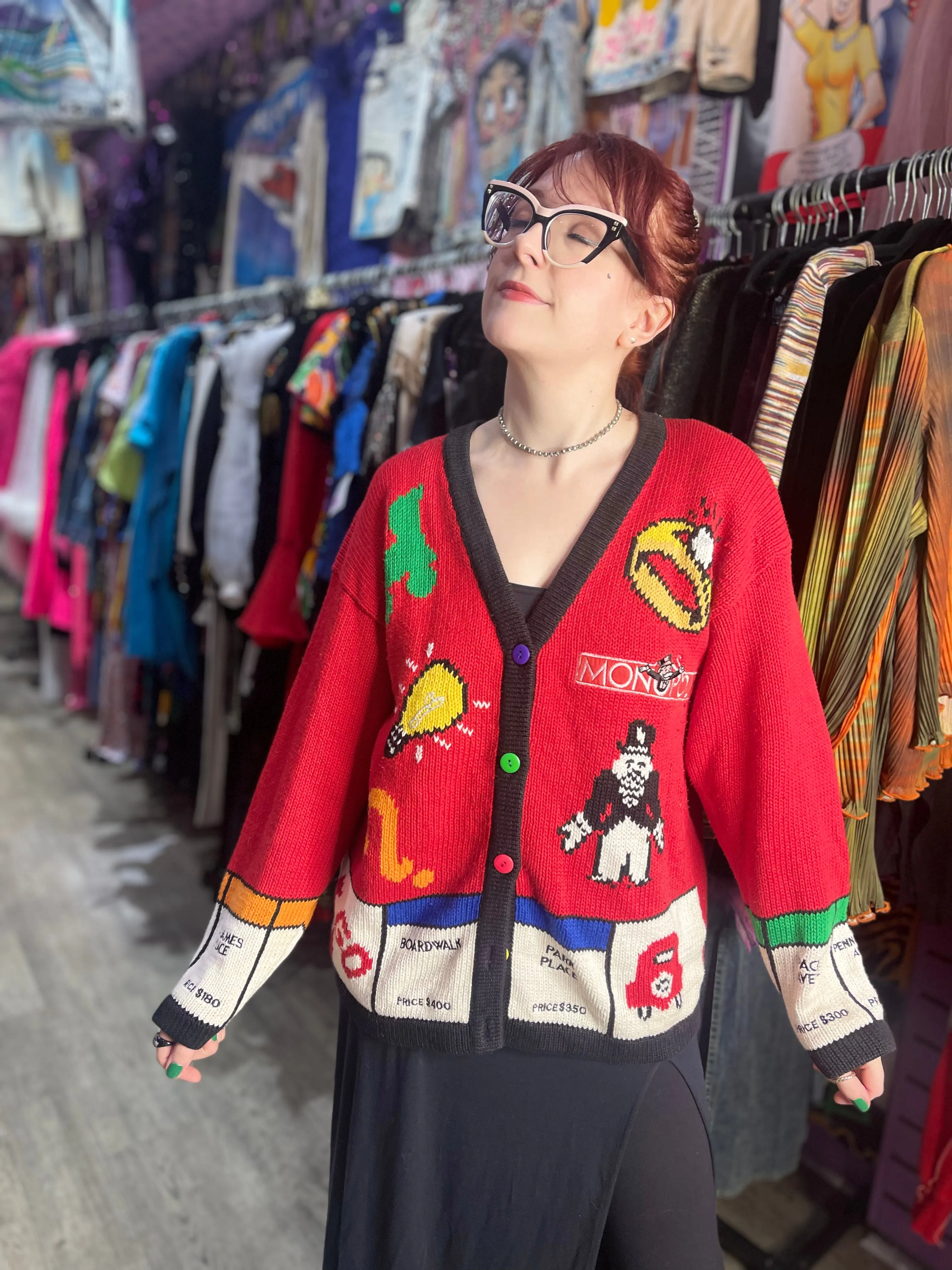 Vintage 90s Monopoly Cardigan