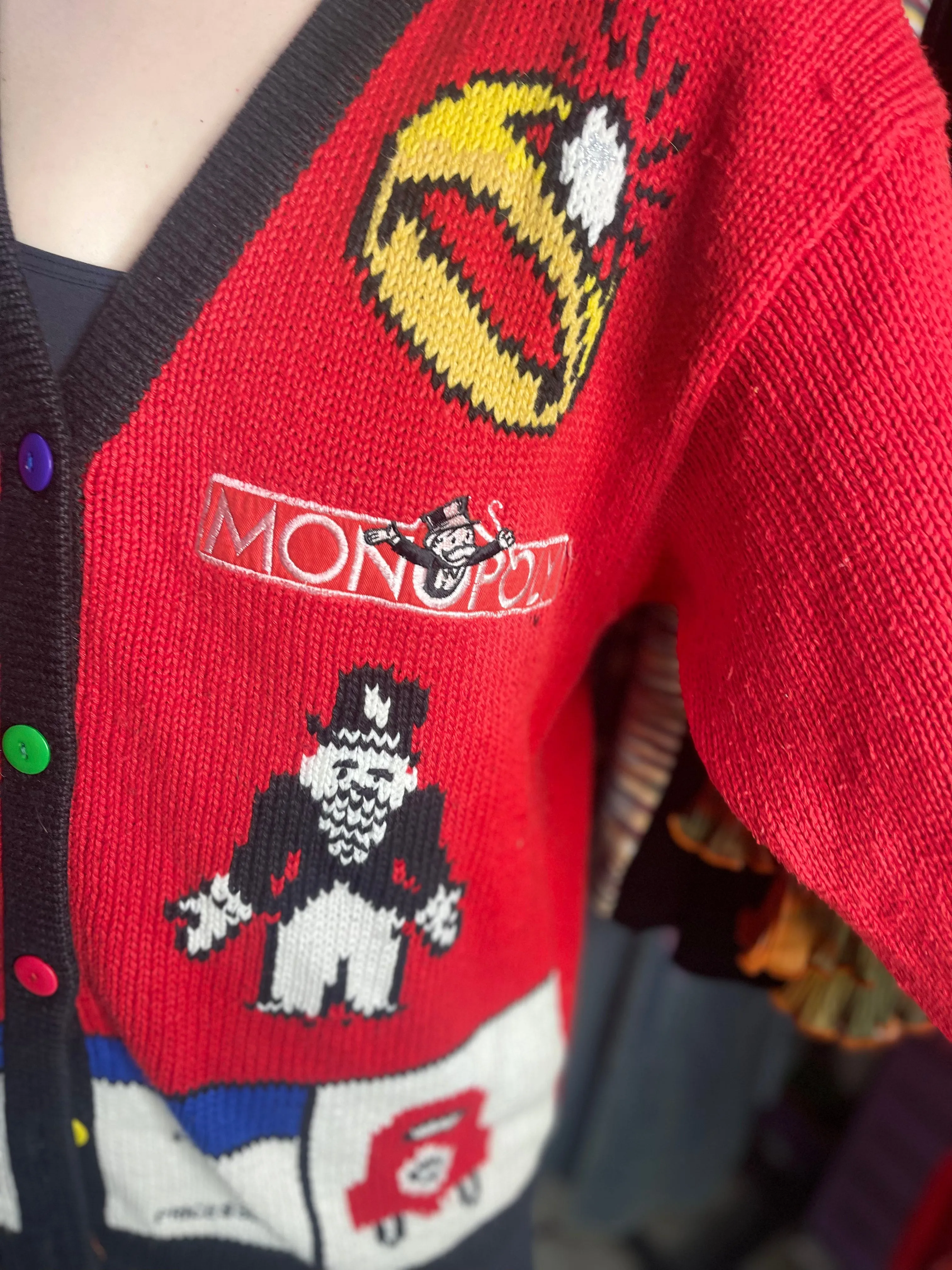 Vintage 90s Monopoly Cardigan