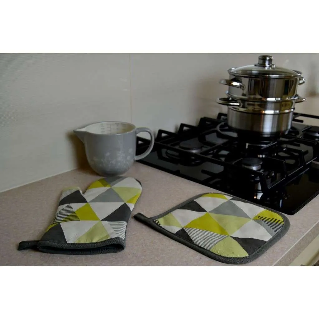 Vita Yellow Cotton Print Single Oven Mitt