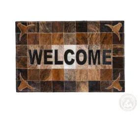 Welcome Doormat -  Brindle Brown Tones