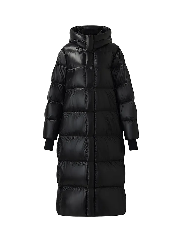 Windproof Warm Hooded Long Goose Down Coat