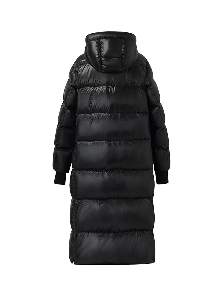 Windproof Warm Hooded Long Goose Down Coat