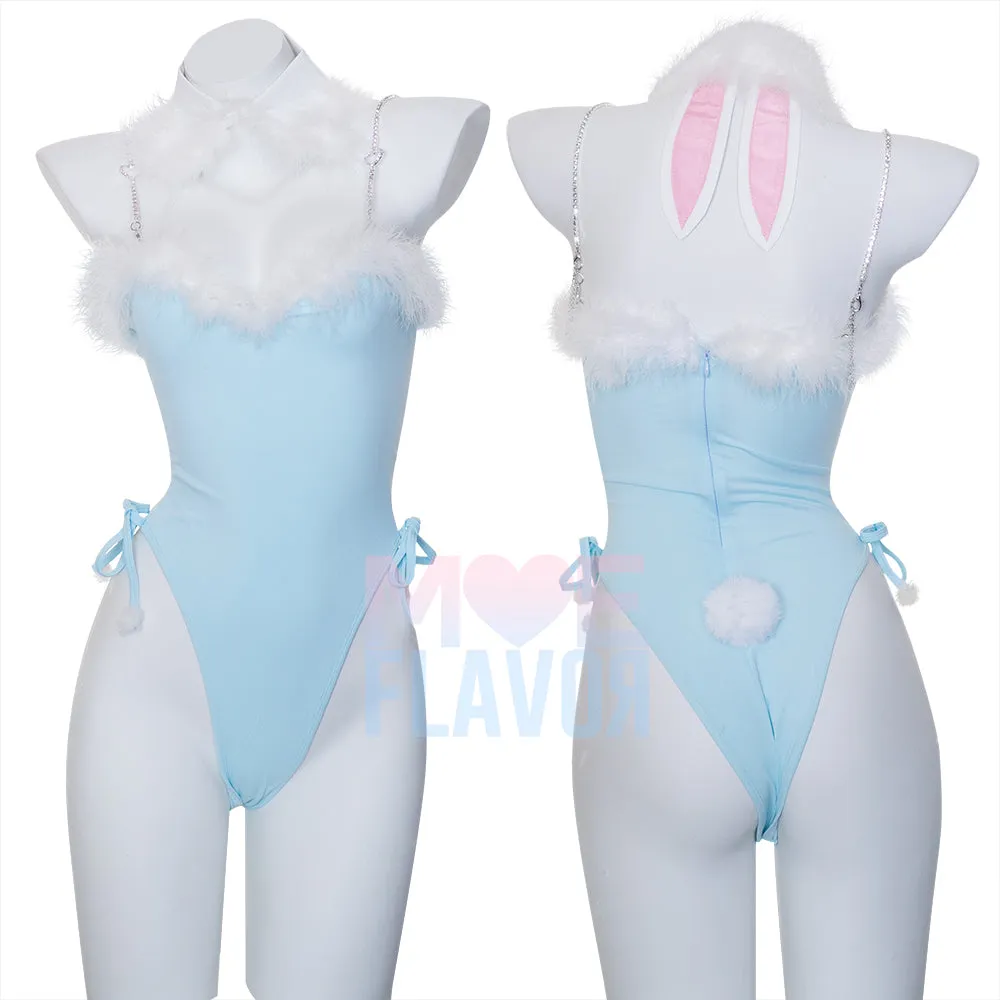 Winter Bunny Heart Rhinestone Bodysuit