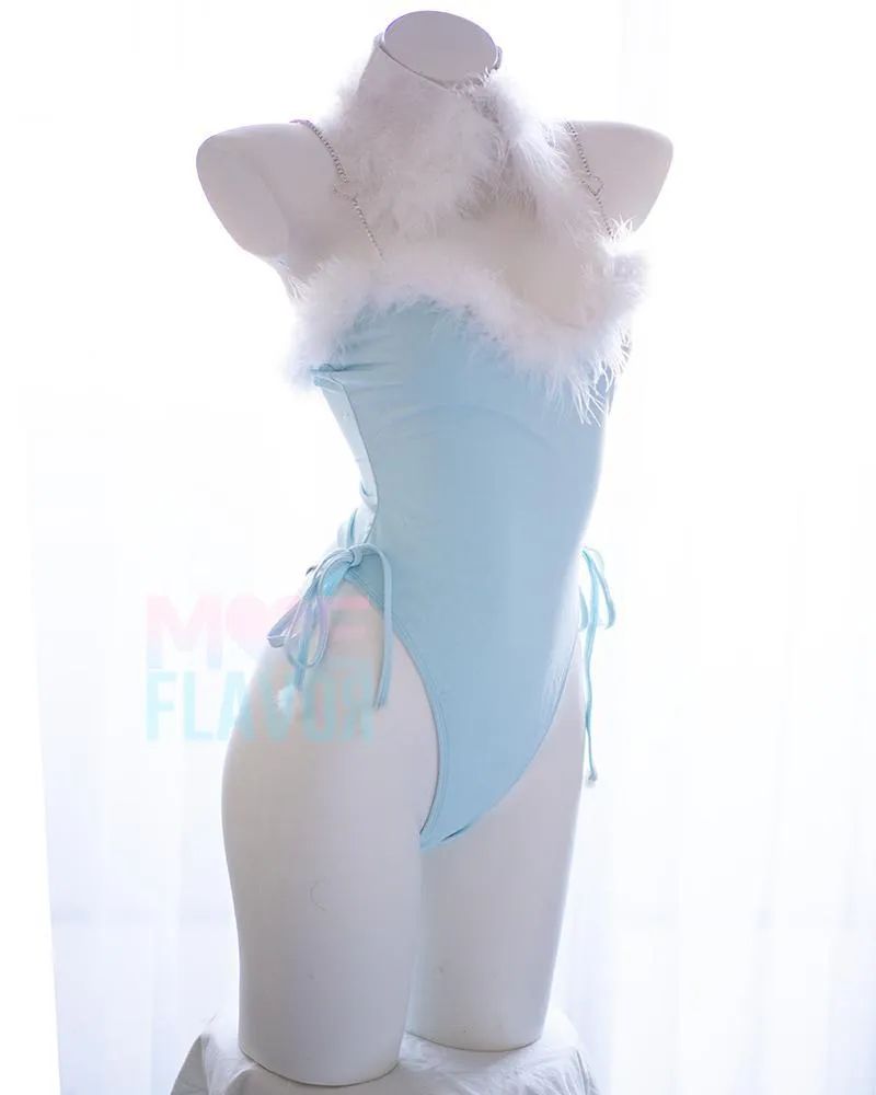 Winter Bunny Heart Rhinestone Bodysuit