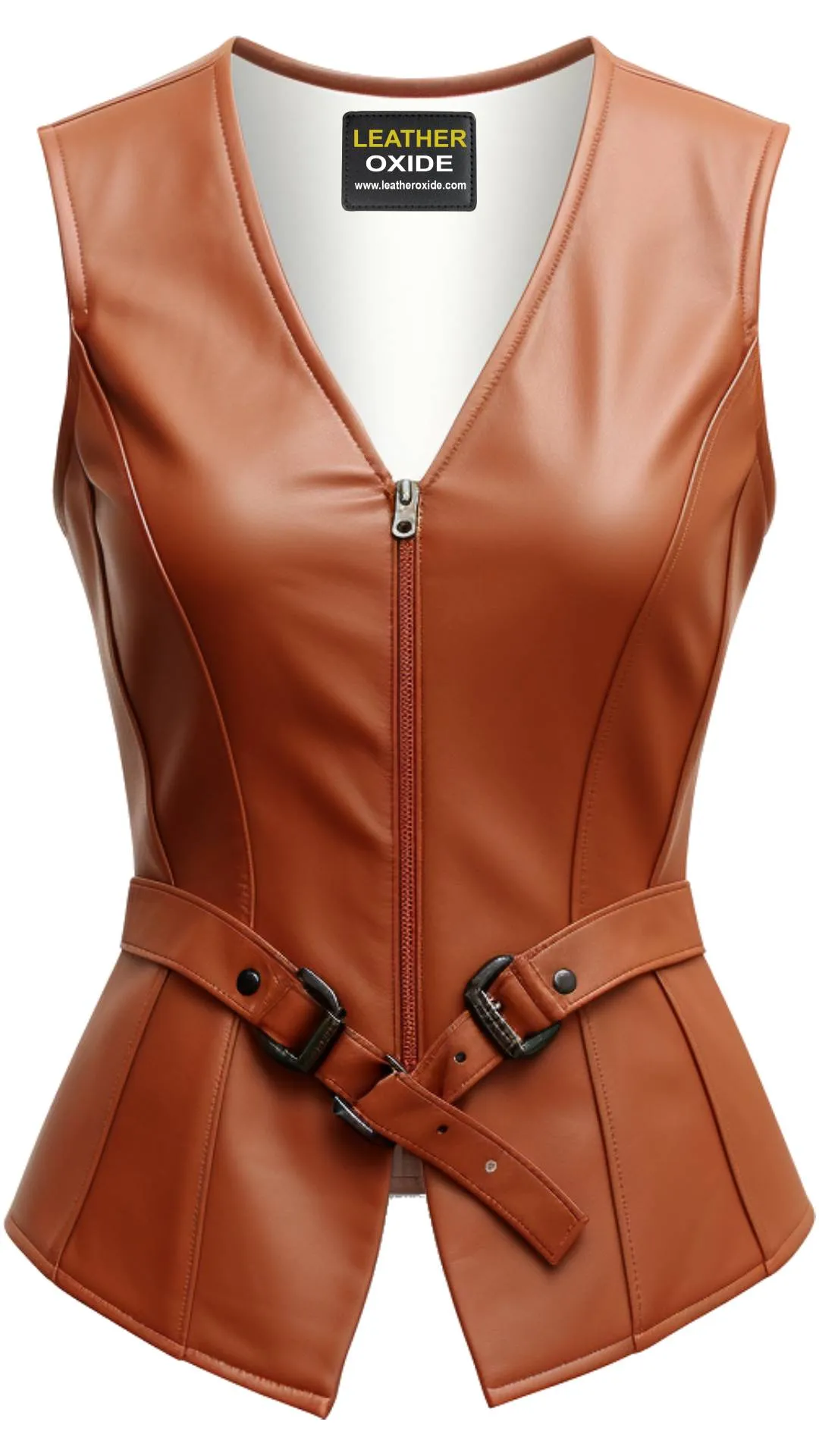 Women Classic Brown Leather Vest