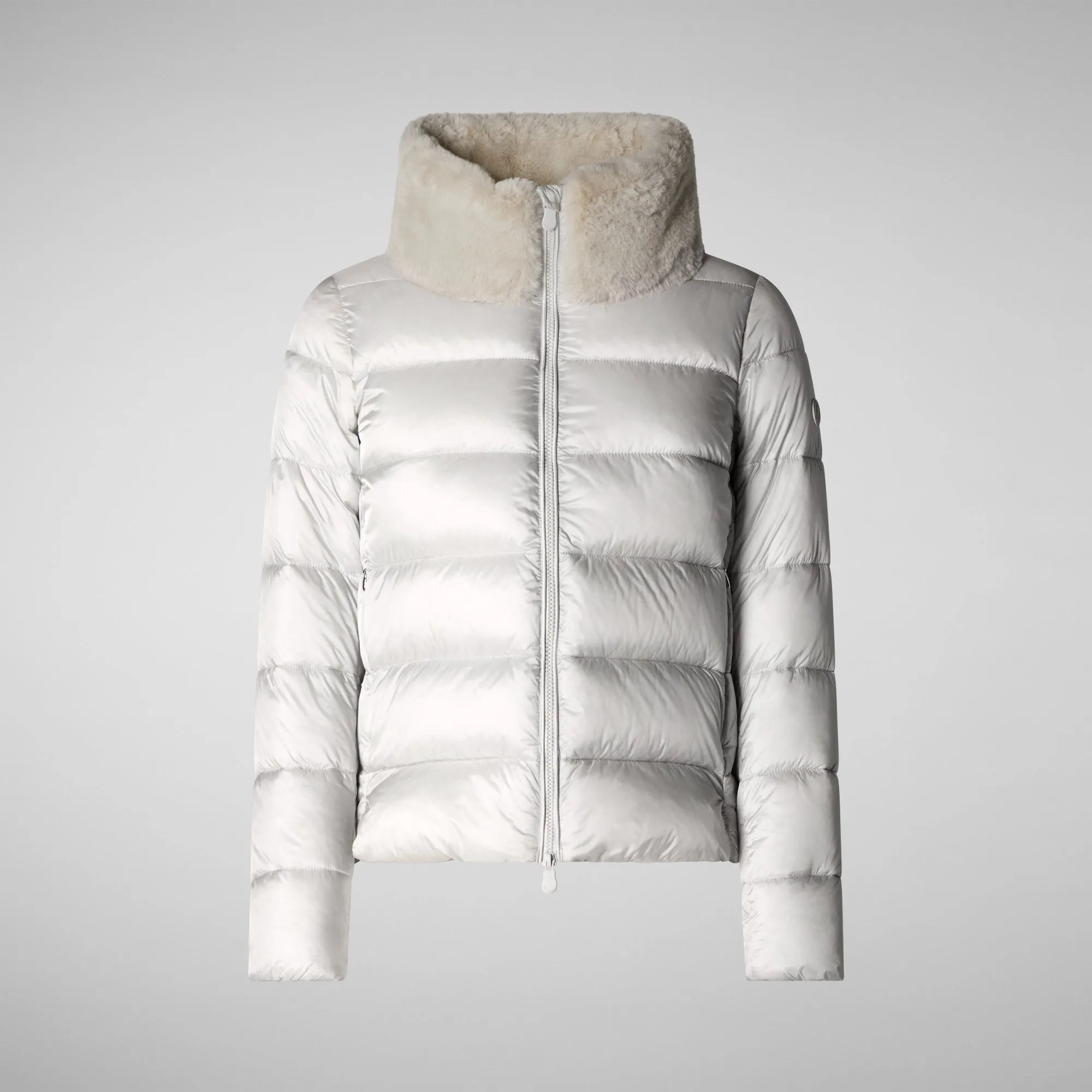 Women's animal free Puffer jacket mei in fog grey