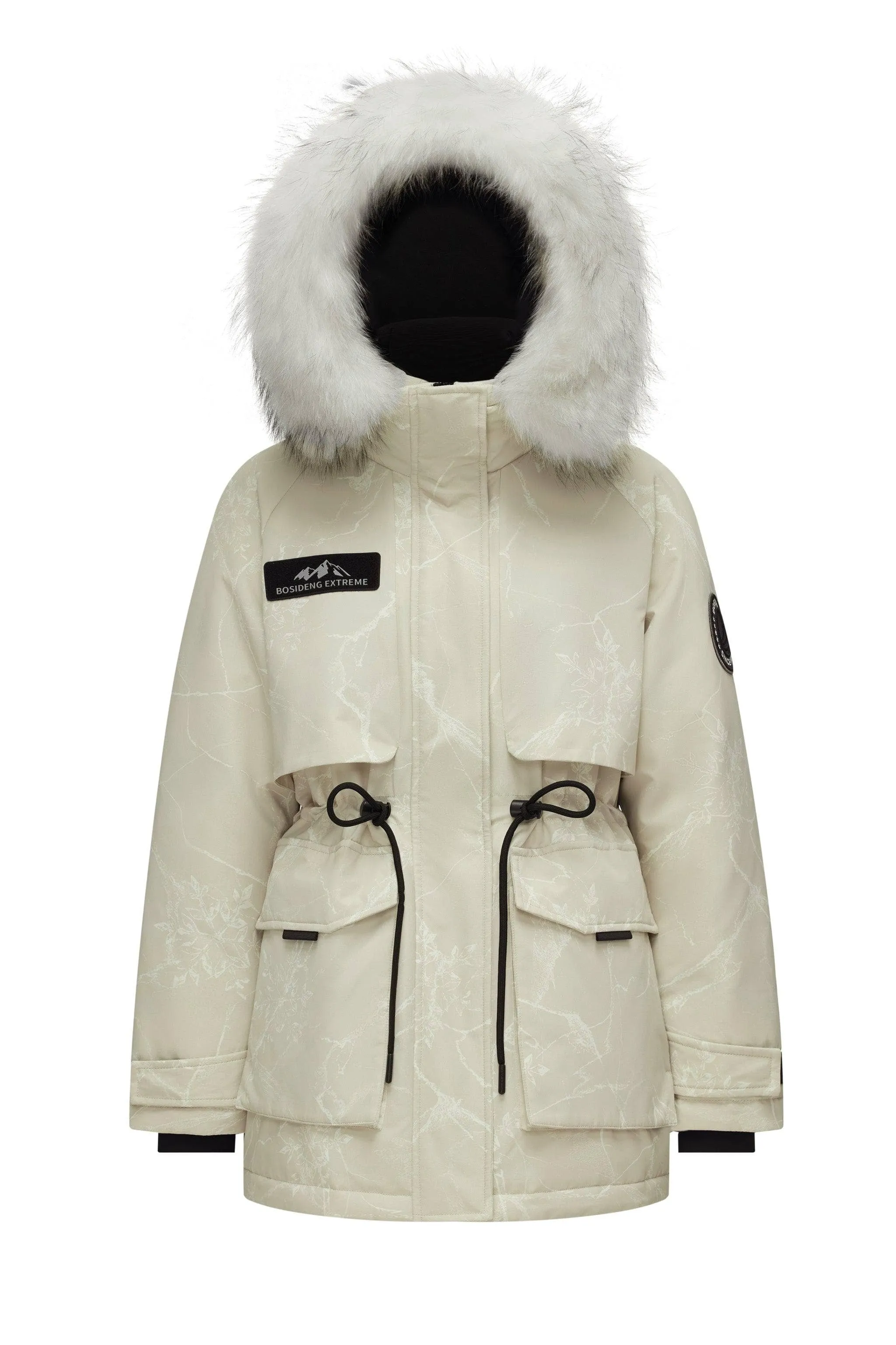 Women’s classic extreme goose down jacket with fur hood