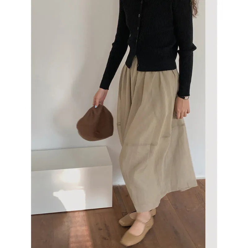 Women's Mid-length Bag Hip A-line Umbrella Skirt