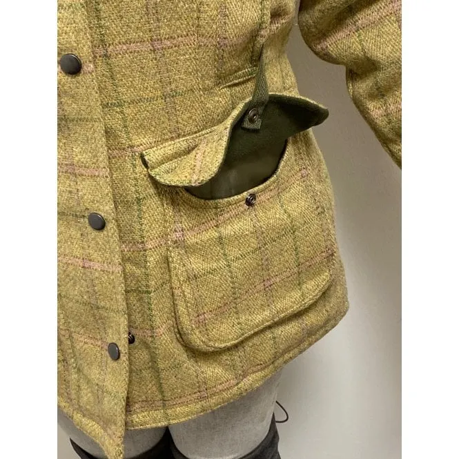 Wood Green Ladies Tweed Jacket Beige Check