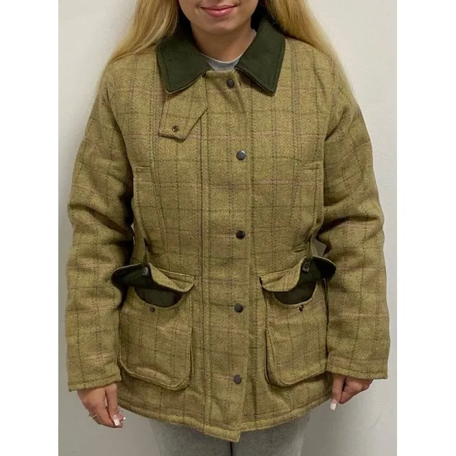 Wood Green Ladies Tweed Jacket Beige Check