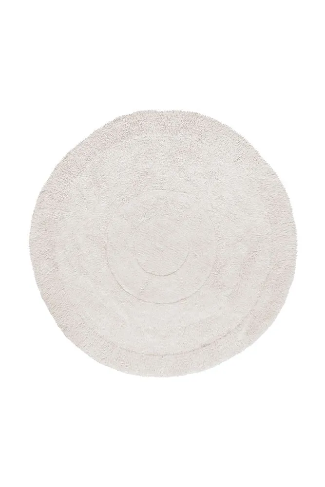 WOOL ROUND RUG ARCTIC CIRCLE WHITE