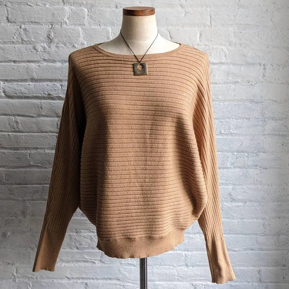 Y2K Slouchy Minimalist Neutral Boho Chic Sweater Chunky Ribbed Knit Retro Top