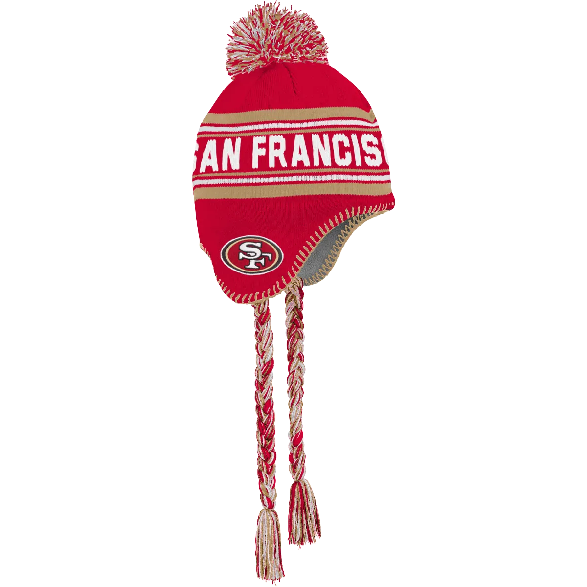 Youth 49ers Jacquard Tassel Knit with Pom - Preschool